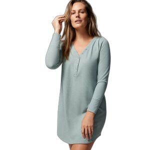 Soma Cozy Waffle Long Sleeve Sleepshirt - Heather Jade M